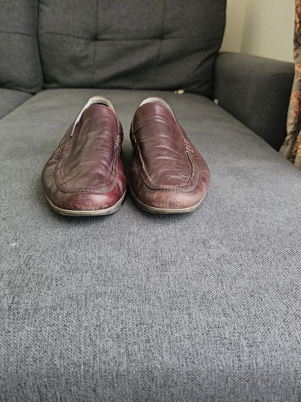 Fabi loafers made in Italy Burgundy Leather Slip-On Loafers